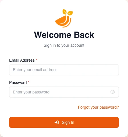 Real English sign-in screen with no personal data, focused on email, password, the recovery link, and the Sign In button.